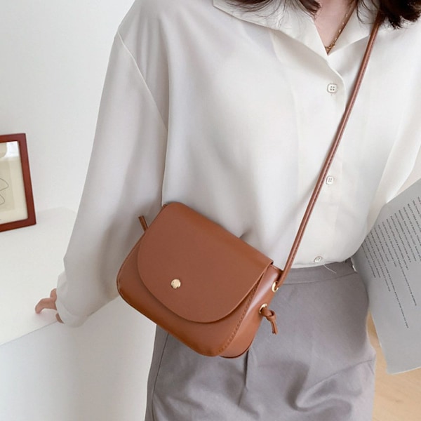 Kvinnliga Simple Pure Color Crossbody-väskor gul yellow