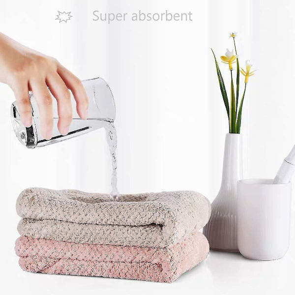 （3pcs）Turban handduk, hårtorkande handduk med knappabsorberande