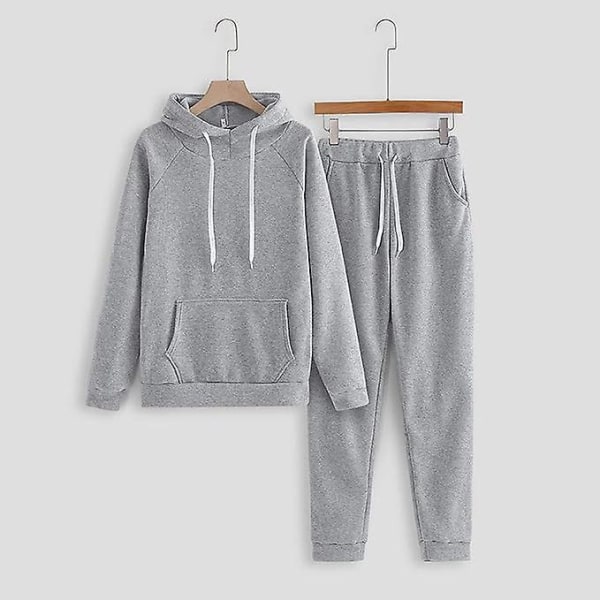 Mode Loungeset för kvinnor Modekläder 2-delad sweatsuit Långärmad tröja Långbyxor grey 2XL