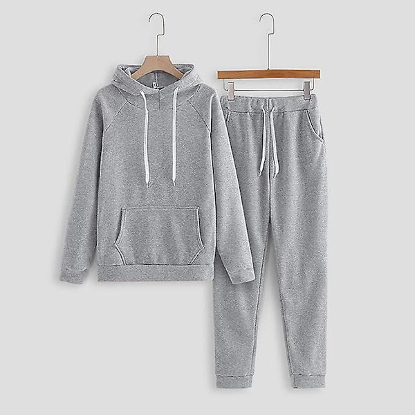 Mode Loungeset för kvinnor Modekläder 2-delad sweatsuit Långärmad tröja Långbyxor grey M