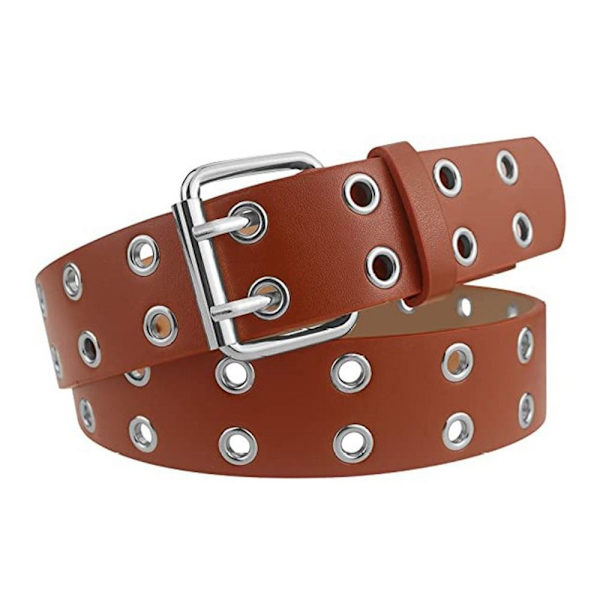 Punk midjebälte Goth midjeband BRUN&SILVER 110CM Brown&Silver 110cm