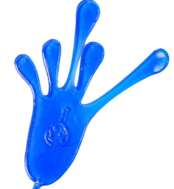 6 st Wacky Fun Stretchy Glitter Sticky Hands