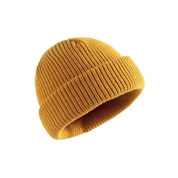 Stickad mössa Mjuk Vinter Utomhussport Skridskoåkning Thermal Dark Yellow