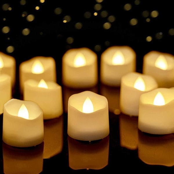 24 st LED ljus med timer Flameless värmeljus för jul, varm vit