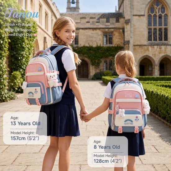 Lättviktsryggsäck 22L för skolan, vattenavvisande nylon, blå