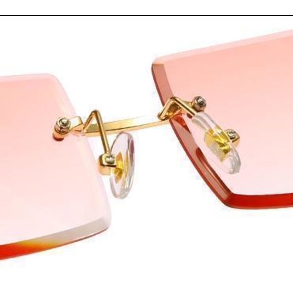 Solglasögon till dam 90 tals inspirerade rektangulära sommar ros pink one size
