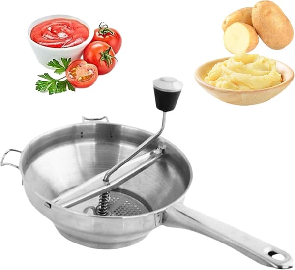 Fødevaremølle i rustfrit stål Sikkerhedsroterende fødevaremølle Håndsving med håndtag Væghængende multifunktionel fødevaremølle til konservering af tomatsauce æblemos