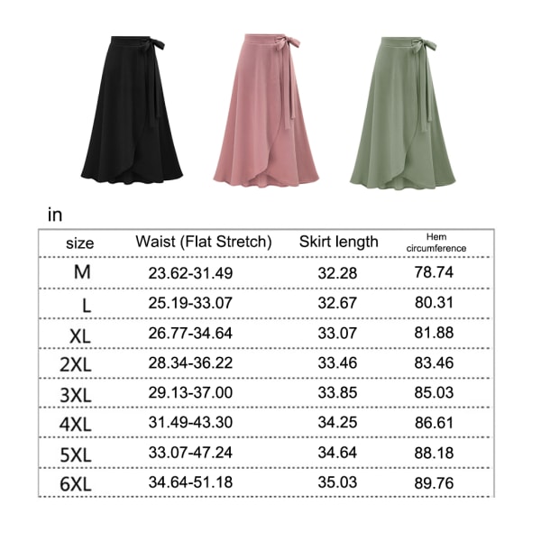 Sofistikerad kjol Midi Håll dig bekväm i vår Midi Black black 6XL,1