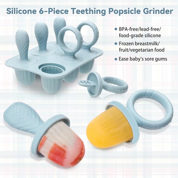 Silikone ispindeforme til babyer med pinde, Mini ispindeforme til babyer, Brystmælksispindeforme til lindring af tænder, Ispindemaskine til frosne godbidder