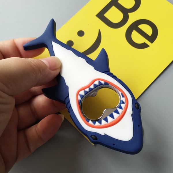 Hajformad Ölflasköppnare, Kreativ Kylskåpsmagnet (1 st, Blå)