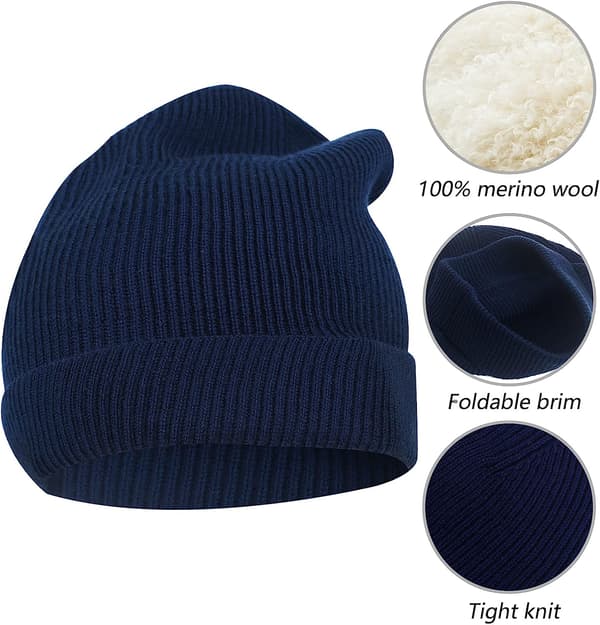 Stickad mössa 100 % merinoull Unisex varma vinterkepsar