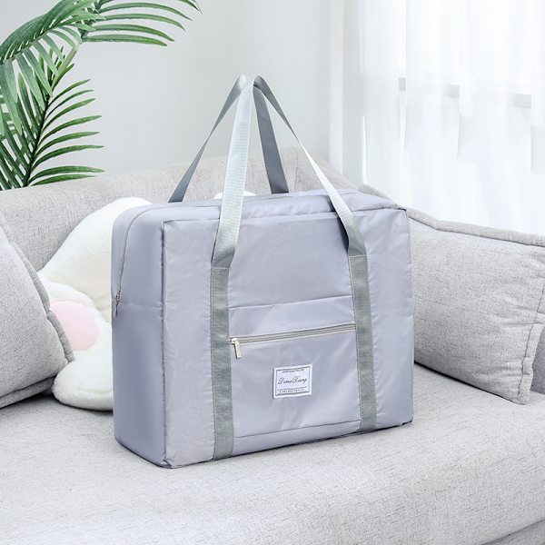 1 st stor hopfällbar resväska väntväska rese ljusgrå Light gray
