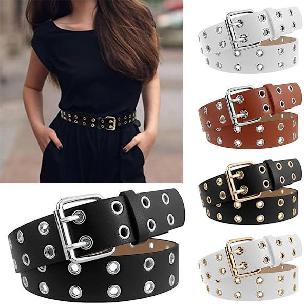 Punk midjebälte Goth midjeband BRUN&GULD 110CM Brown&Gold 110cm
