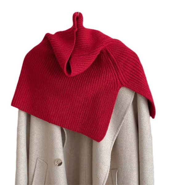 Stickad Scarf Neck Wrap Sjal RÖD red