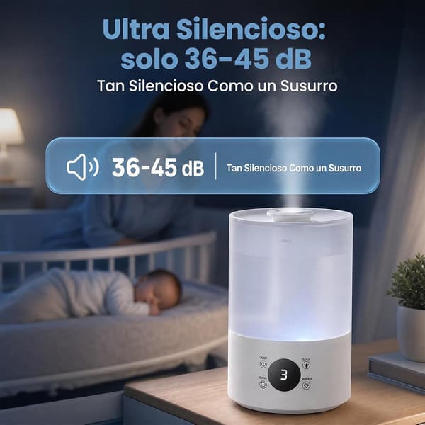 Aromluftfuktare, 4L Luftfuktare för Sovrum, Diffuser med Nattlampa, Fjärrkontroll och Digital Display, 12h Drifttid