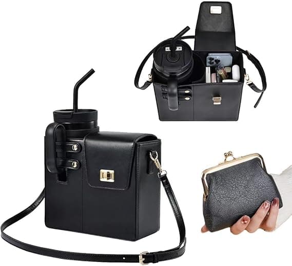 Veske Koppveske med Stropp Utendørs Bærbar Crossbody Vannkopp, Stanley koppveske med stropp.