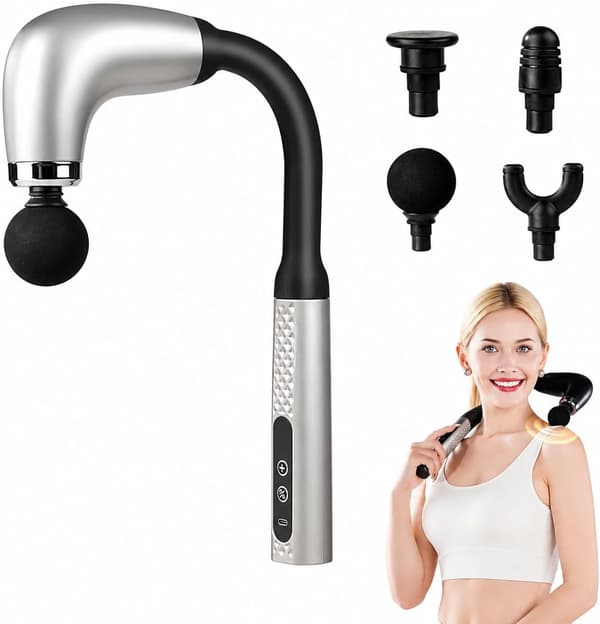 Massagepistol Trådløs Dybdevæv Hals- og Skuldermassager (Sølv)