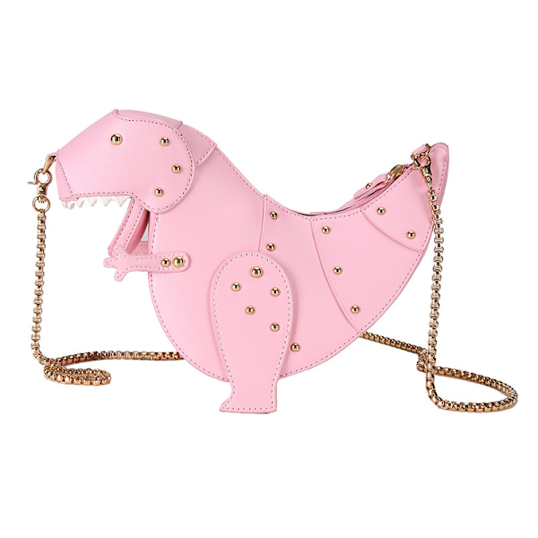 Dinosaur Shape Crossbody Axelväska Dam Pu Läder pink