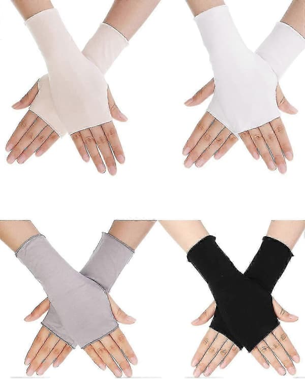 UV-beskyttelseshandsker håndledslængde solbeskyttelse kørehandsker unisex fingerløse