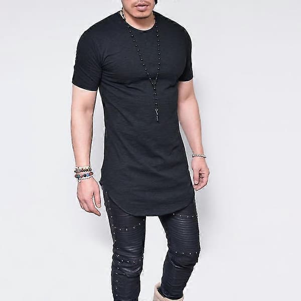 Klassisk tränings-t-shirt för män, extra lång Black 5XL
