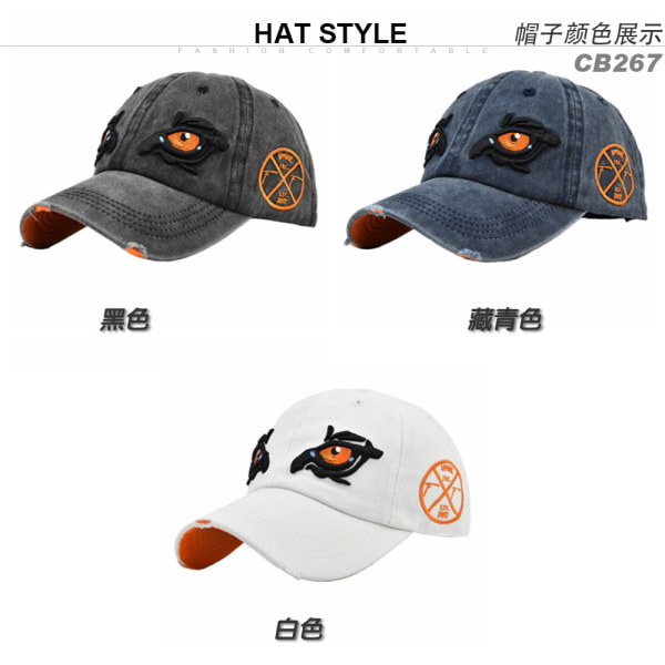 Cap cap Eagle Eye tredimensionell broderi baseballkeps nödställd cap solhatt hip hop broderi mode mössa CB2671Black Adjustable