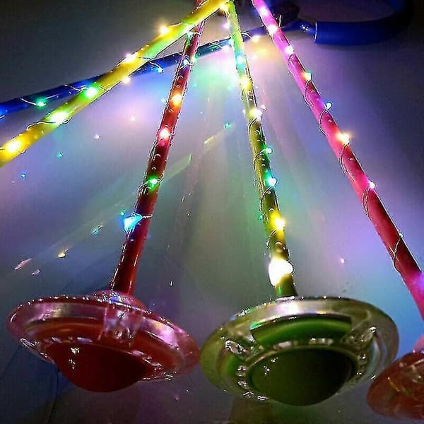 LED Blinkande Hoppboll Ring Ankel Hopprep Träning Rolig Leksak Present Barn Blue