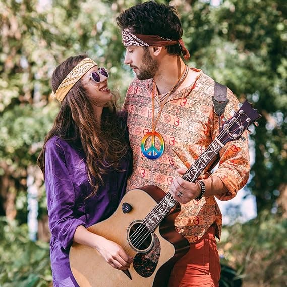 20 stk. Halloween Peace Sign Halskæde Bulk Regnbue Hippie Festgave