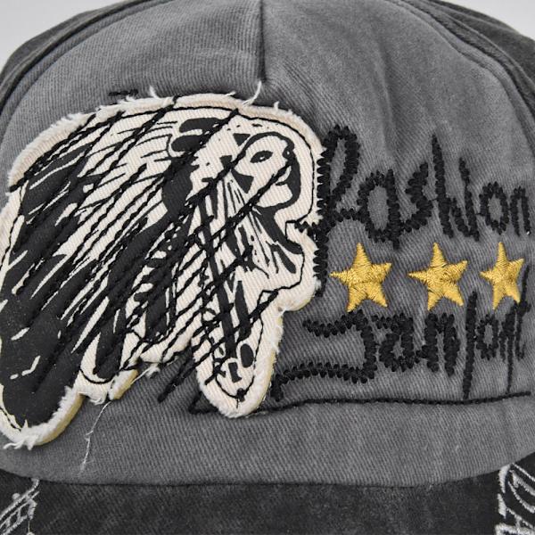 Vintage skallebroderad cap Broderad Patch Peaked Cap Tvättad Distressed Sol Hat Cap Cb3894ArmyGreen Adjustable