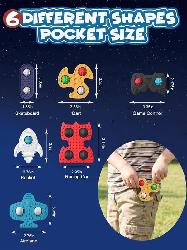 Silikon Rullende Fidget Leker for Barn og Tenåringer 6 Pakker Gutter og Jenter Stille Sensoriske Leker for Konsentrasjon Stresslindring Autisme PTSD ADHD