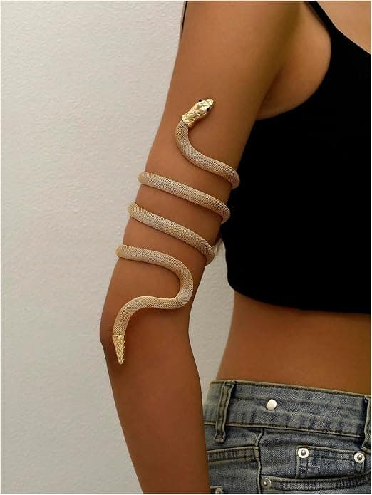 Dam Snake Anklet Armband Vridbart Punk Choker Tillbehör Halloween