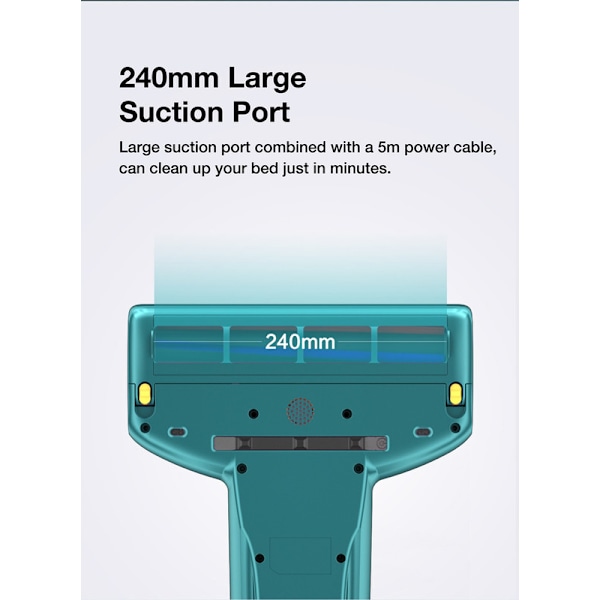 Jimmy BX6 Handhållen dammsugare för säng med dammsensor, UV-lampa, ultraljudsteknik, dammsugare för att ta bort kvalster för damm och husdjurshår (med sladd) Blue