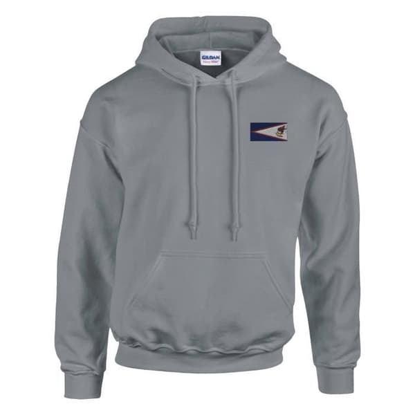 Hætte sweatshirt - PIXELFORMA - Amerikansk Samoa flag - Bomuld-polyester - Lange ærmer - Hætte. Grå M
