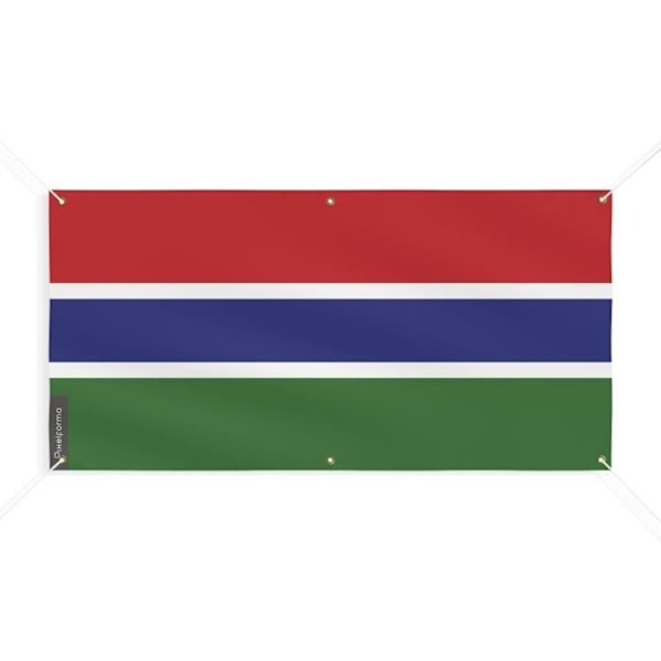 Gambia Flag Banner 6 Øjer 110x220cm i polyester