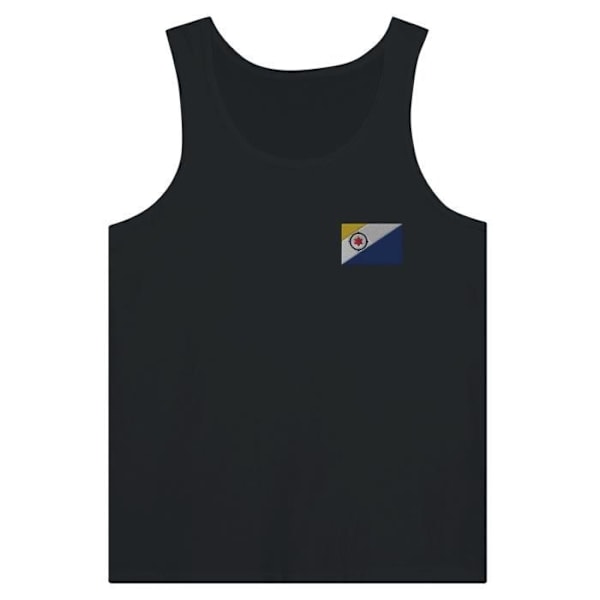 Tanktop Caribbean Netherlands flagbroderi i sort Svart jag