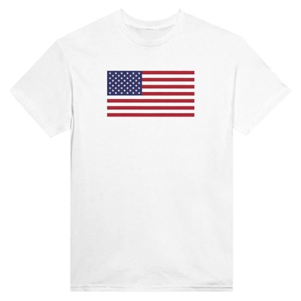 Hvid USA Flag T-shirt Vit S