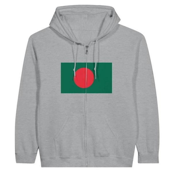 Bangladesh Flag Hættetrøje med lynlås i grå Grå XXXL