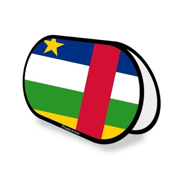 Oval reklamstöd Centralafrikanska republikens flagga i 70x120cm