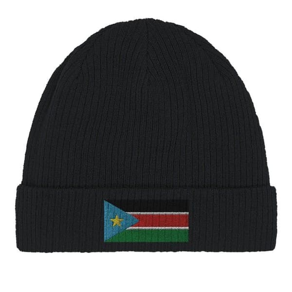 Bonnet Drapeau Soudan du Sud i Sort Svart
