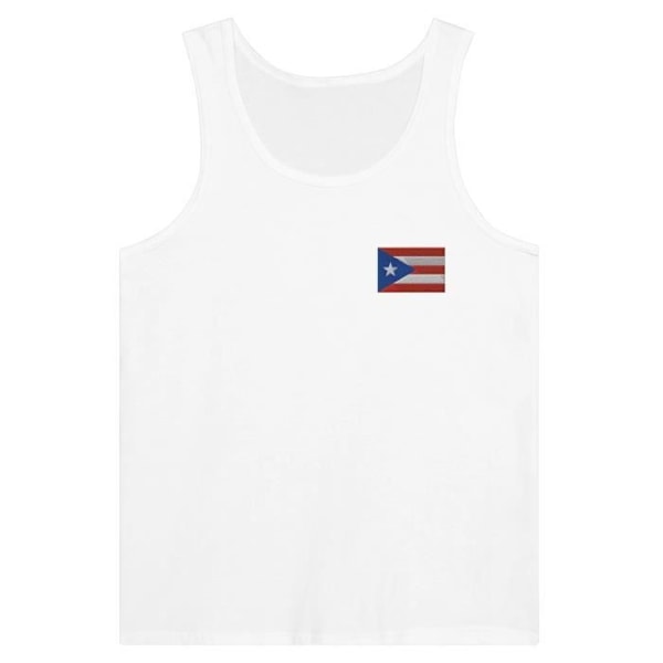 Puerto Rico Flag Broderi Tank Top i Hvid Vit S