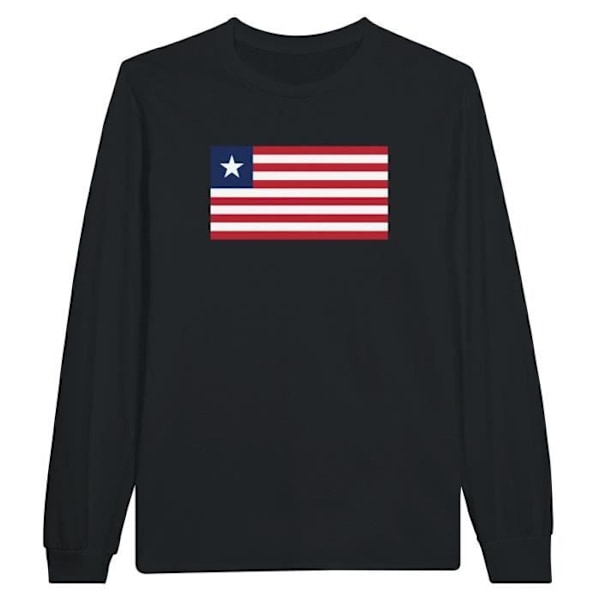 Liberia Flag Langærmet T-Shirt i Sort Svart XXXL