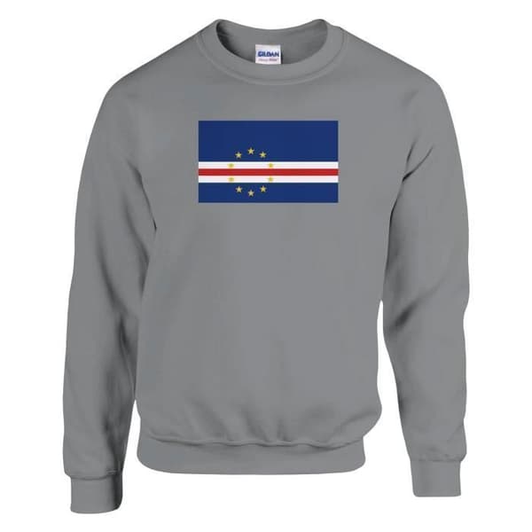 Sweatshirt - PIXELFORMA - Kap Verden lippu - Pitkät hihat - Harmaa - Puuvillapolyesteri Grå S