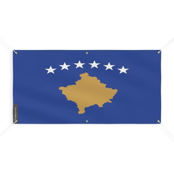 Kosovon lippubanneri 6 silmukkaa 120x240cm polyesteriä