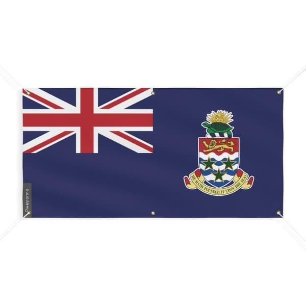 Cayman Islands Flag Banner 6 Øjer 50x100cm i polyester