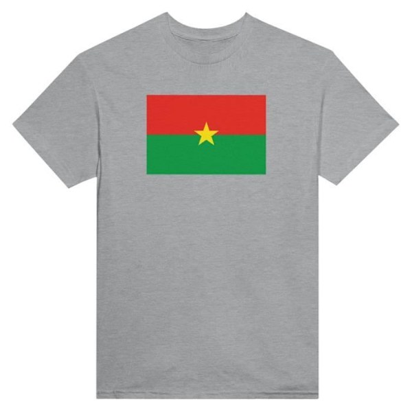 Burkina Faso Flag T-shirt i grå farve Grå XXXXXL