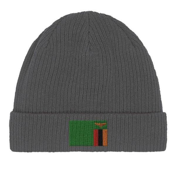 Bonnet Flagga Zambia i Grå Grå