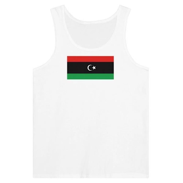 Libya Flag Tank Top i hvid Vit XXL