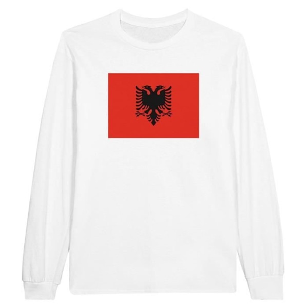 Albanien flagga långärmad T-shirt i vit Vit XXL