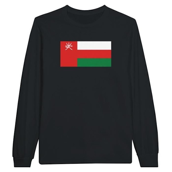 Oman Flag langærmet T-shirt i sort Svart XL