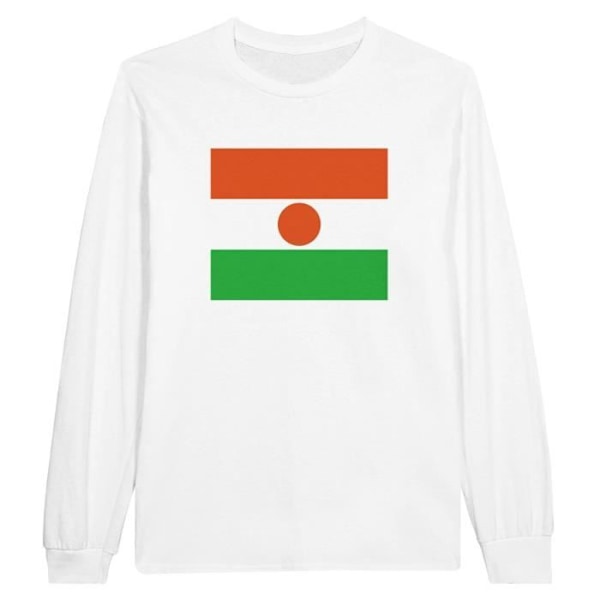 Niger Flag langærmet T-shirt i hvid Vit XXL