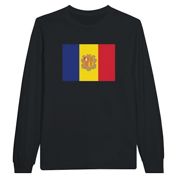 Andorra Flag pitkähihainen musta T-paita Svart M